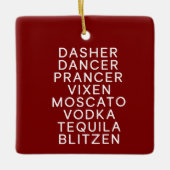 Weihnachtsfeier Dasher Dancer Keramikornament (Vorderseite)