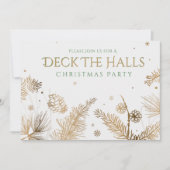 Weihnachtsfeier - Deck - Hallen - Gold Einladung (Vorderseite)