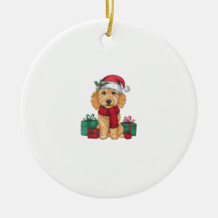 Weihnachtsfeier Dekoration Santa Goldendoodle Hund