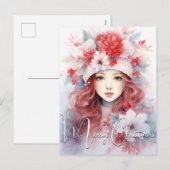 Weihnachtsfeier der Blume Feiertagspostkarte (Vorne/Hinten)