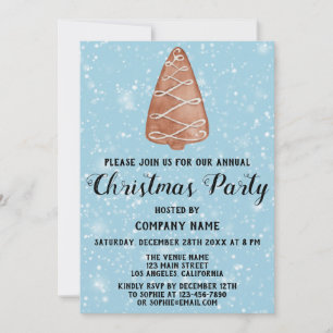 Weihnachtsfeier der Firma Christmas Party Baum Bla Einladung