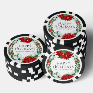Weihnachtsfeier der Firma Poinsettia Pokerchips