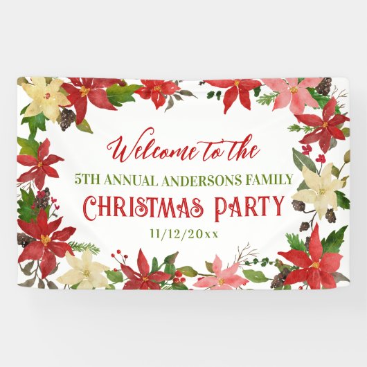 Weihnachtsfeier der Poinsettia-Familie Banner (Horizontal)