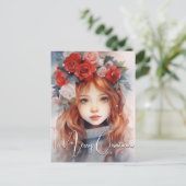 Weihnachtsfeier der Rose Feiertagspostkarte (Stehend Vorderseite)