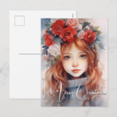 Weihnachtsfeier der Rose Feiertagspostkarte (Vorne/Hinten)