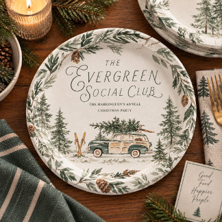 Weihnachtsfeier des Evergreen Social Club Pappteller
