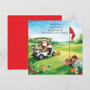 Weihnachtsfeier des Nikolaus auf dem Golfplatz Feiertagskarte