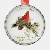 Weihnachtsfeier des Roten Kardinals Ornament Aus Metall (Vorne)