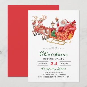 Weihnachtsfeier des Unternehmens Santa Sleigh Holi Einladung