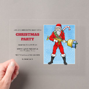 Weihnachtsfeier des Weihnachtsmanns Acryleinladungen