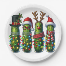 Weihnachtsfeier Dill Pickles Papier Teller