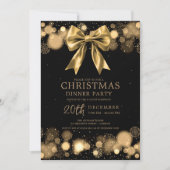 Weihnachtsfeier Dinner Party Winter Goldener Bogen Einladung (Vorderseite)