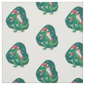 Weihnachtsfeier Dinosaurier santa Stoff (Muster)
