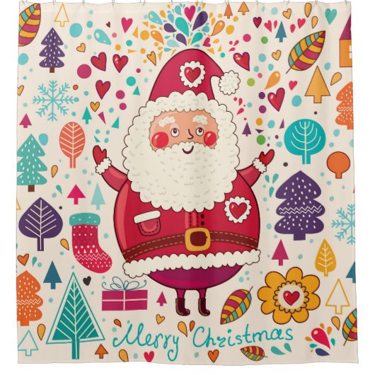 Weihnachtsfeier Duschvorhang (Vorderseite)