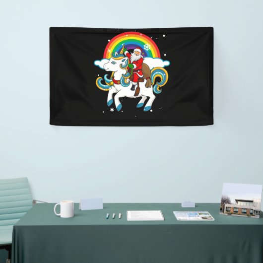 Weihnachtsfeier Einhorn Weihnachtsgeschenke Rainbo Banner (Messeveranstaltung)