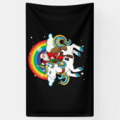 Weihnachtsfeier Einhorn Weihnachtsgeschenke Rainbo Banner (Vertikal)