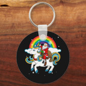 Weihnachtsfeier Einhorn Weihnachtsgeschenke Rainbo Schlüsselanhänger (Vorderseite)