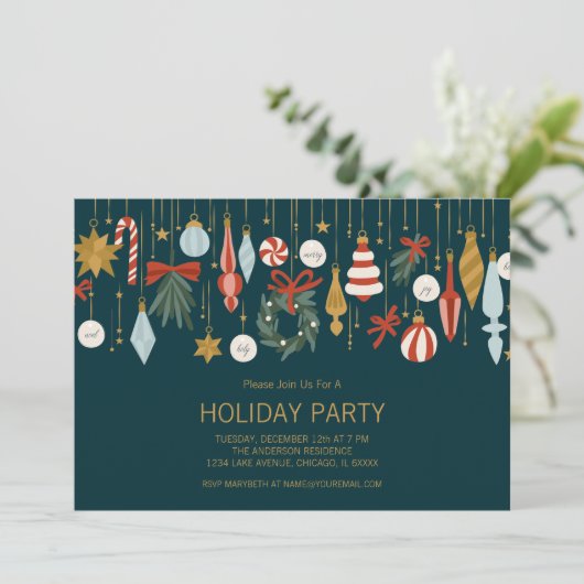 Weihnachtsfeier Einladung (Stehend Vorderseite)