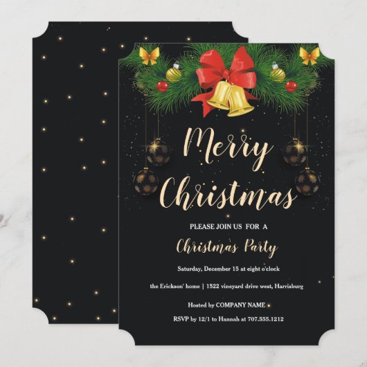 Weihnachtsfeier Einladung (Vorne/Hinten)