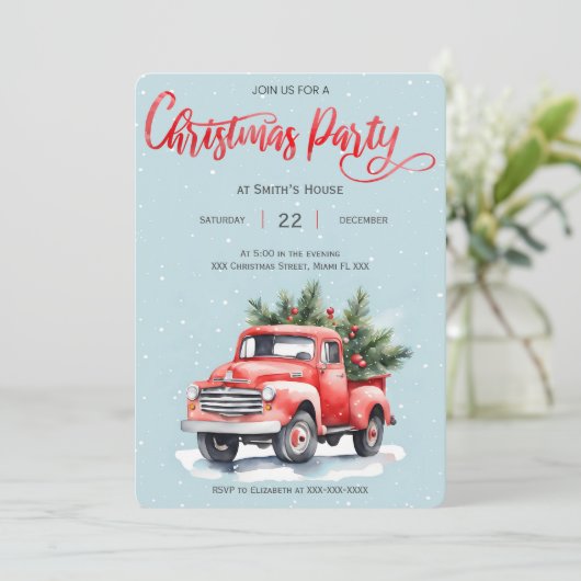 Weihnachtsfeier Einladung (Stehend Vorderseite)