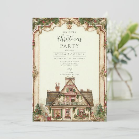 Weihnachtsfeier Einladung (Stehend Vorderseite)