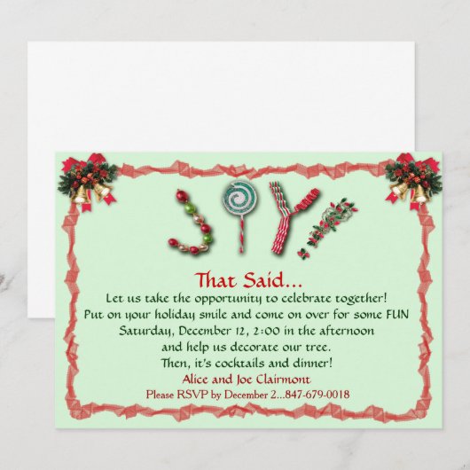 Weihnachtsfeier Einladung (Vorne/Hinten)