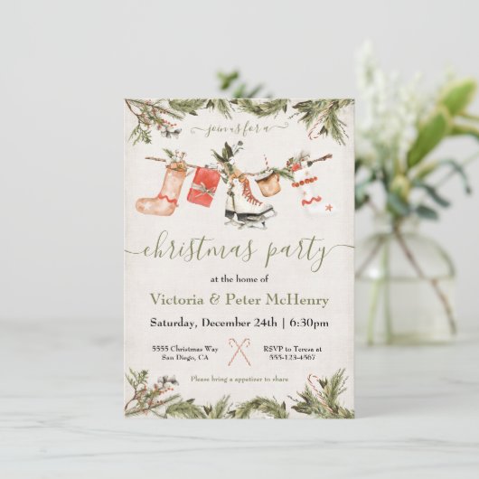 Weihnachtsfeier Einladung (Stehend Vorderseite)