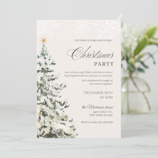 Weihnachtsfeier Einladung (Stehend Vorderseite)