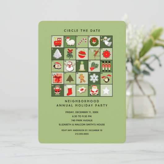 Weihnachtsfeier Einladung (Stehend Vorderseite)