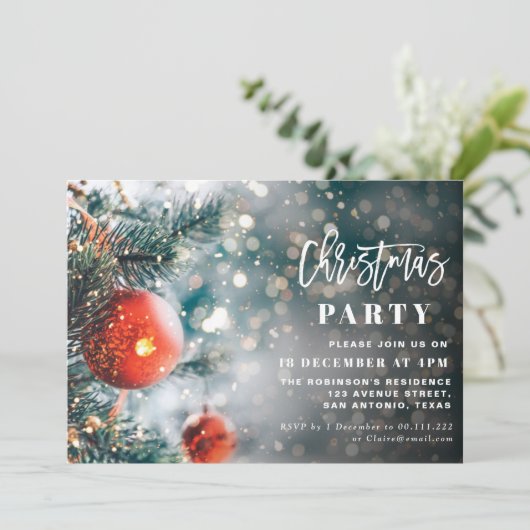 Weihnachtsfeier Einladung (Stehend Vorderseite)