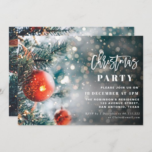 Weihnachtsfeier Einladung (Vorne/Hinten)