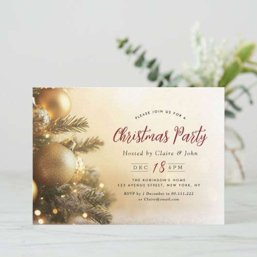 Weihnachtsfeier Einladung (Stehend Vorderseite)