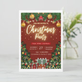Weihnachtsfeier-Einladung (Stehend Vorderseite)