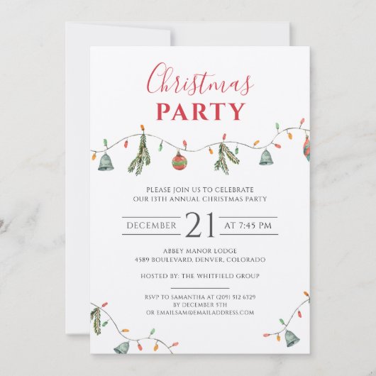 Weihnachtsfeier Einladung (Vorderseite)