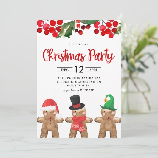 Weihnachtsfeier Einladung (Stehend Vorderseite)