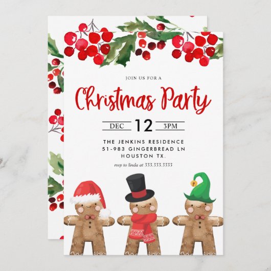 Weihnachtsfeier Einladung (Vorne/Hinten)