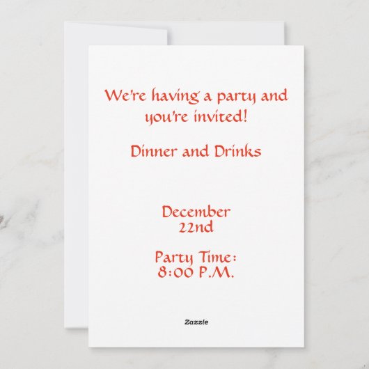 Weihnachtsfeier Einladung (Rückseite)