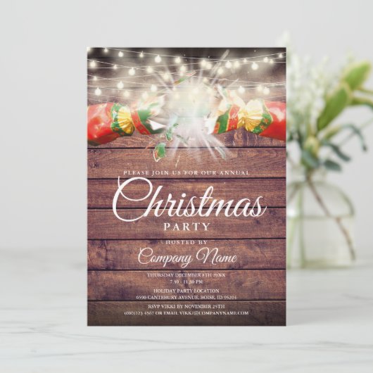 Weihnachtsfeier Einladung (Stehend Vorderseite)