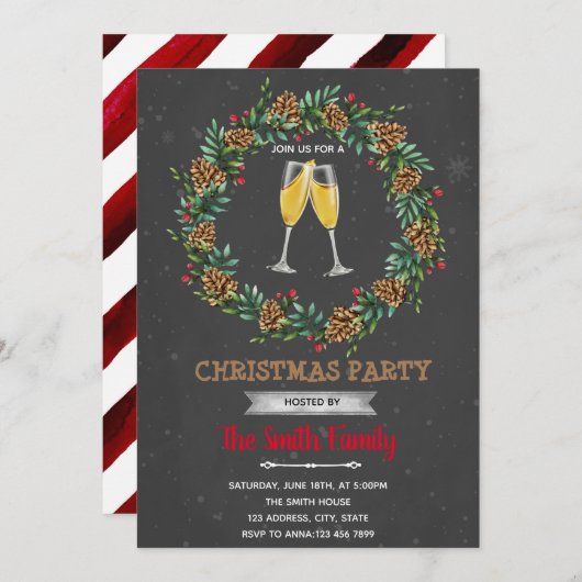 Weihnachtsfeier Einladung (Vorne/Hinten)