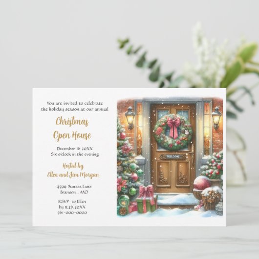 Weihnachtsfeier Einladung (Stehend Vorderseite)