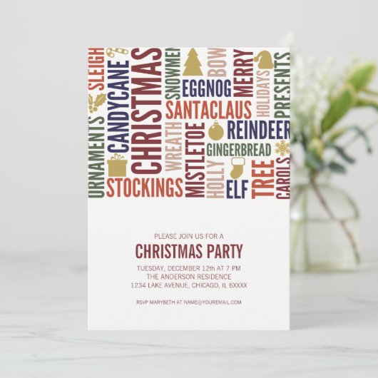 Weihnachtsfeier Einladung (Stehend Vorderseite)