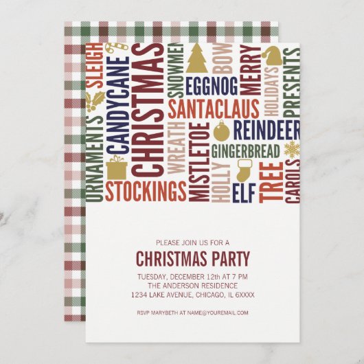 Weihnachtsfeier Einladung (Vorne/Hinten)