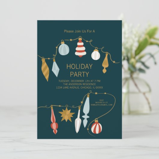 Weihnachtsfeier Einladung (Stehend Vorderseite)