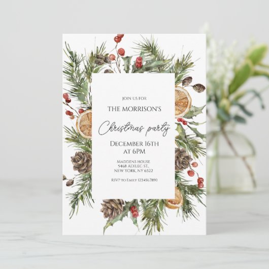 Weihnachtsfeier Einladung (Stehend Vorderseite)