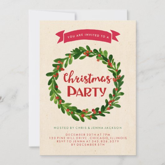 Weihnachtsfeier Einladung (Vorderseite)