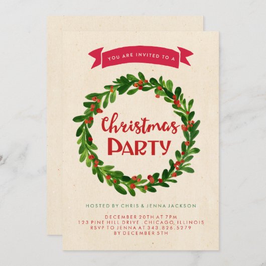 Weihnachtsfeier Einladung (Vorne/Hinten)