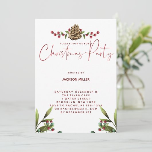 Weihnachtsfeier Einladung (Stehend Vorderseite)