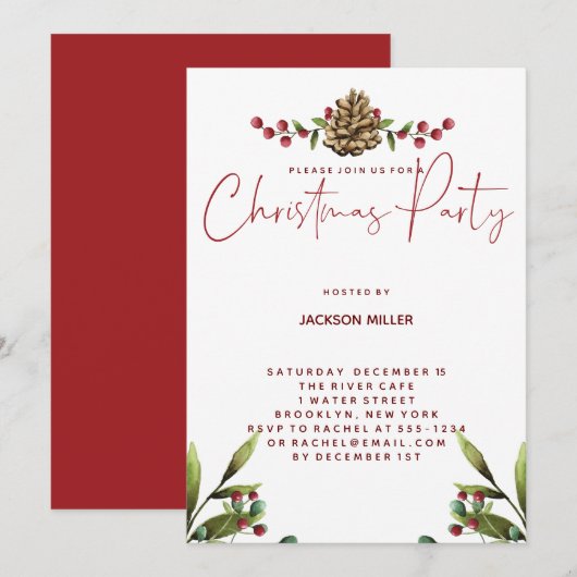 Weihnachtsfeier Einladung (Vorne/Hinten)