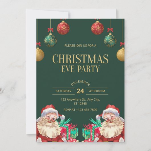 Weihnachtsfeier Einladung (Vorderseite)