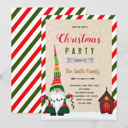 Weihnachtsfeier Einladung (Vorne/Hinten)